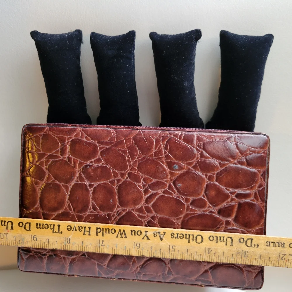 Faux Leather Croc Embossed Watch - Bracelet - Jewelry Storage Case ~ Unisex